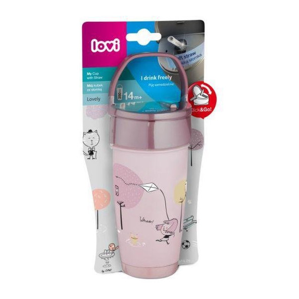 LOVI Môj hrnček so slamkou Lovely Active 350 ml dievča