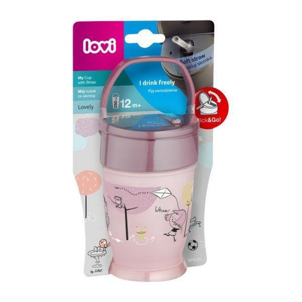 LOVI Môj hrnček so slamkou Lovely Junior 250 ml dievča