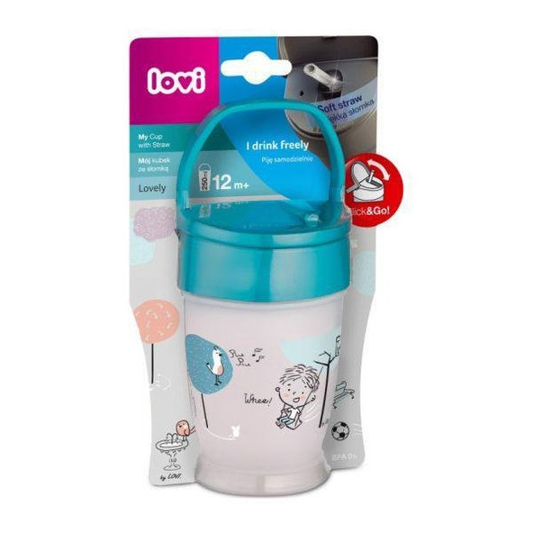 LOVI Môj hrnček so slamkou Lovely Junior 250 ml chlapec
