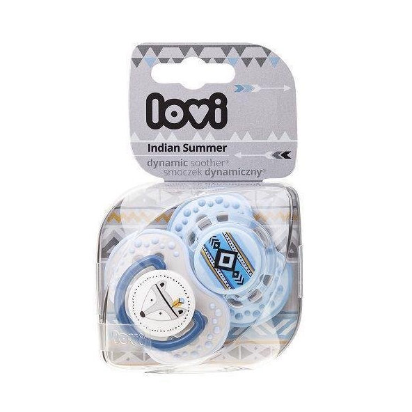 LOVI Silikónový cumlík dynamický Boy Indian 3-6m 2 ks
