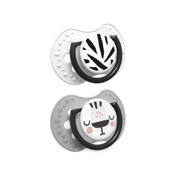 LOVI Silikónový cumlík dynamický Salt&Pepper 0-3m 2 ks