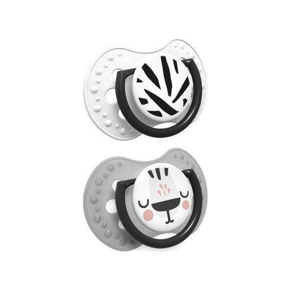 LOVI Silikónový cumlík dynamický Salt&Pepper 18m+ 2 ks
