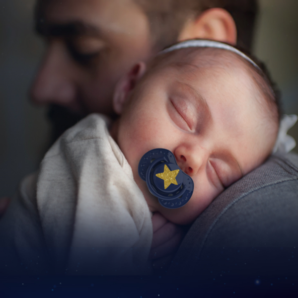 LOVI Silikónový cumlík dynamický Stardust 3-6 m 2 ks - dievča