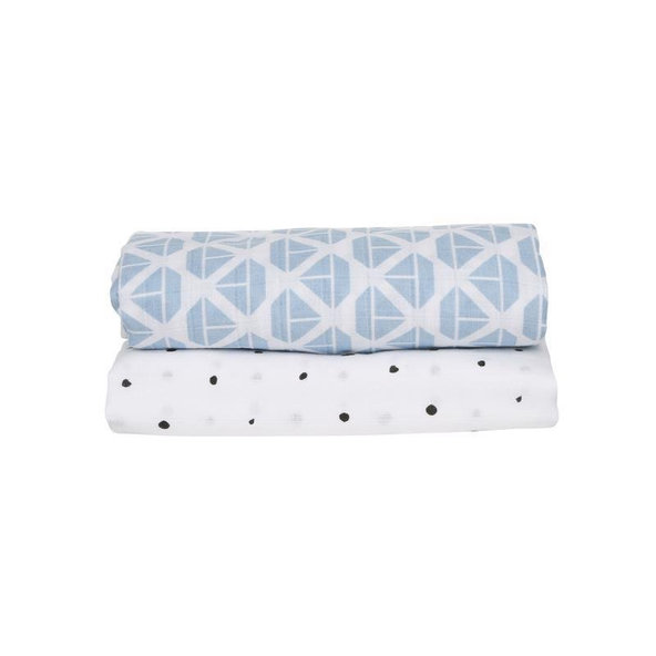 MOTHERHOOD Prikrývka mušelínová 2ks Blue Boats 100x120cm