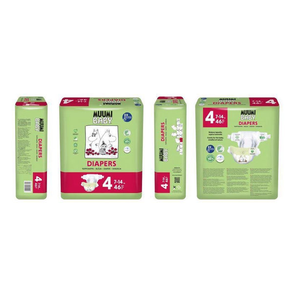MUUMI Plienky jednorázové 4 Maxi 7-14kg 46ks Baby
