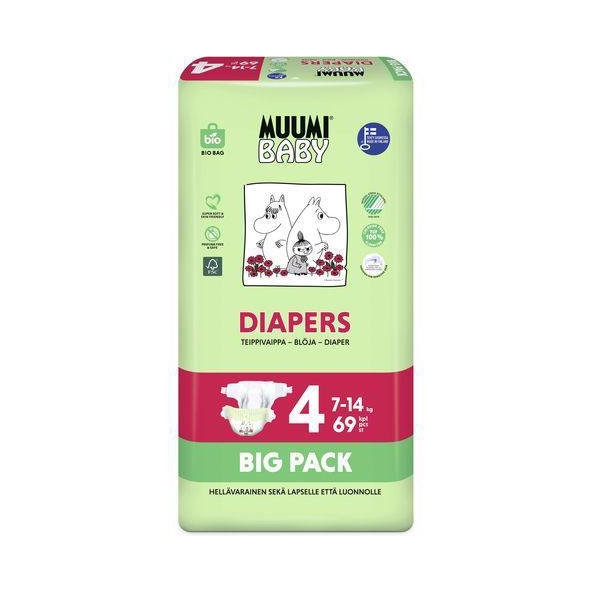 MUUMI Plienky jednorázové 4 Maxi 7-14kg Big Pack 69ks Baby