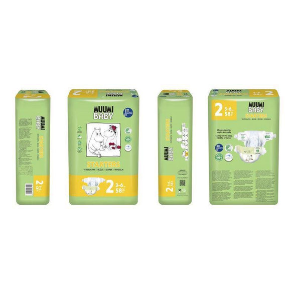 MUUMI Plienky jednorázové 2 Mini 3-6kg 58ks Baby