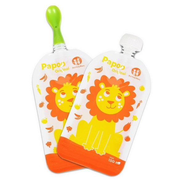 PETITE&MARS Vrecúško na jedlo Papoo Original Lion 6 ks