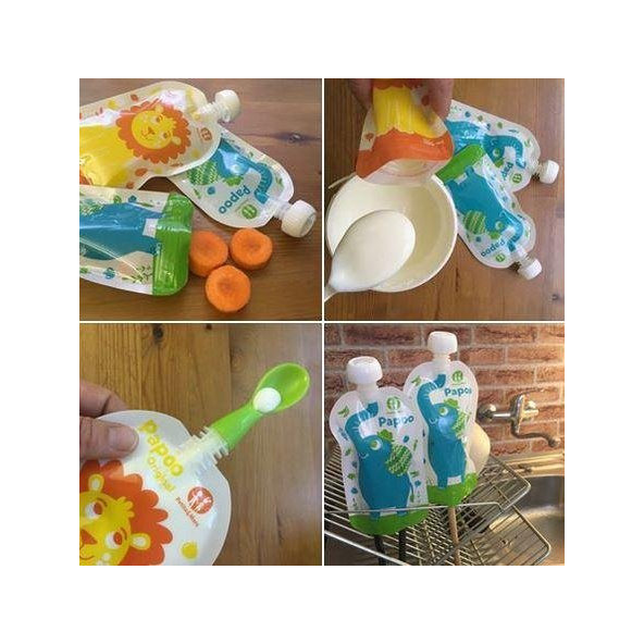 PETITE&MARS Kapsička na jedlo Papoo Original Elephant 6ks