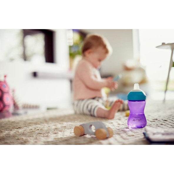 Philips AVENT Hrnček 300 ml Grippy s mäkkým náustkom dievča