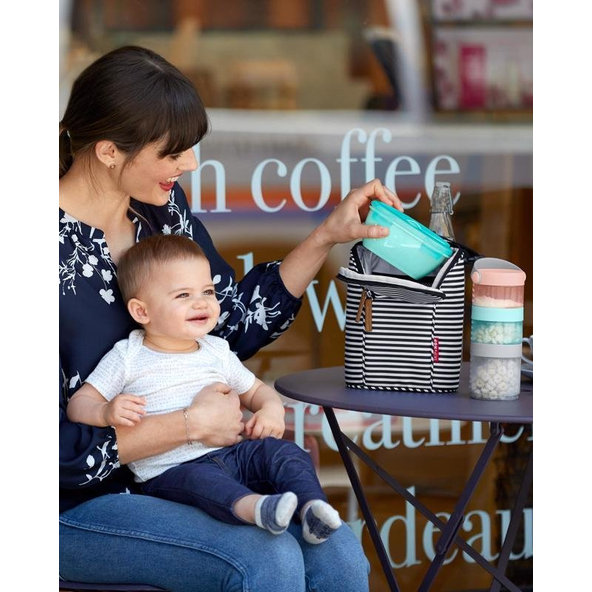 Miska s lyžičkou v ochrannom puzdre Easy Serve Teal 240ml, 3m+