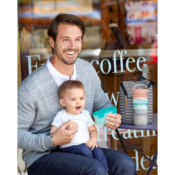 Miska s lyžičkou v ochrannom puzdre Easy Serve Teal 240ml, 3m+