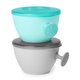 Misky s vrchnákom a držiakom Easy Grab Grey,Teal 2 x 240ml, 3m+