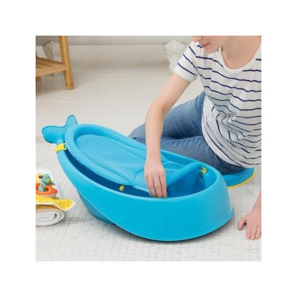 Vanička s ergonomickou podložkou Moby 3 fázová modrá