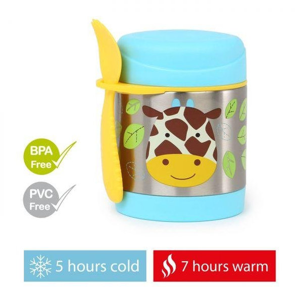 SKIP HOP Zoo Termoska na jedlo s lyžičko/vidličkou Žirafa 325 ml, 12 m+ + AQUAINT 500 ml