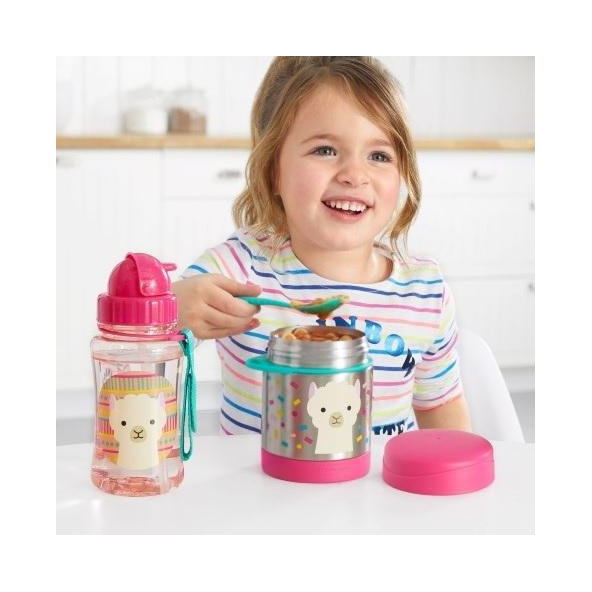 SKIP HOP Zoo Termoska na jedlo s lyžičko-vidličkou Lama 325 ml, 12 m+