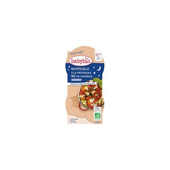 2x BABYBIO Večerné menu ratatouille po provensálsky s ryžou (200 g)