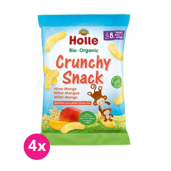 4x HOLLE Bio organické chrumky pšenové s mangom, 25g