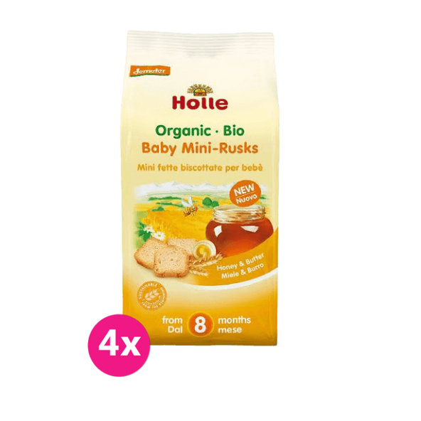 4x HOLLE Detské špaldové mini sucháre, 100g