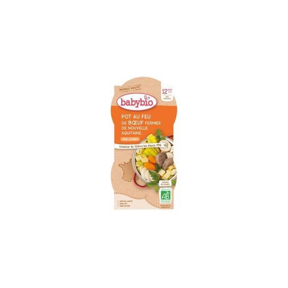BABYBIO Menu zelenina s hovädzím mäsom (2x 200 g)
