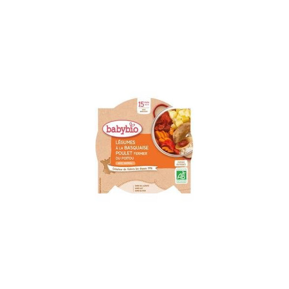 BABYBIO Menu zelenina s kuracím mäsom a ryžou (260 g)