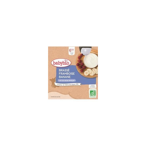 BABYBIO Mliečny dezert malina banán (4x 85 g)