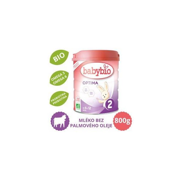 BABYBIO OPTIMA 2 dojčenské bio mlieko (800 g)