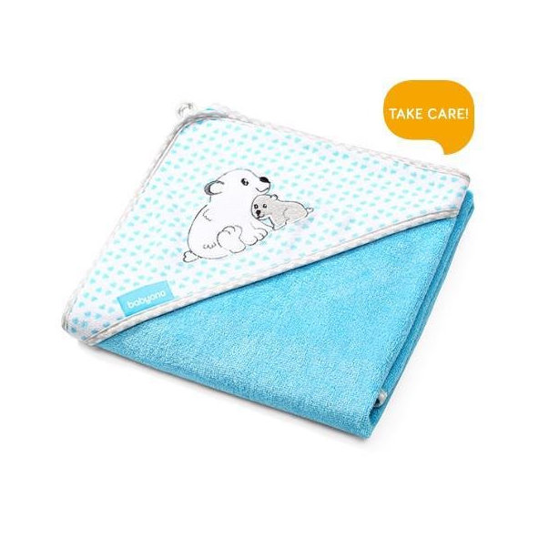 BABYONO Osuška s kapucňou Bamboo 100 x 100 cm - modrá