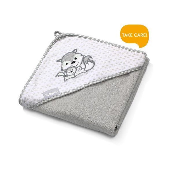 BABYONO Osuška s kapucňou Bamboo 76 x 76 cm - šedá