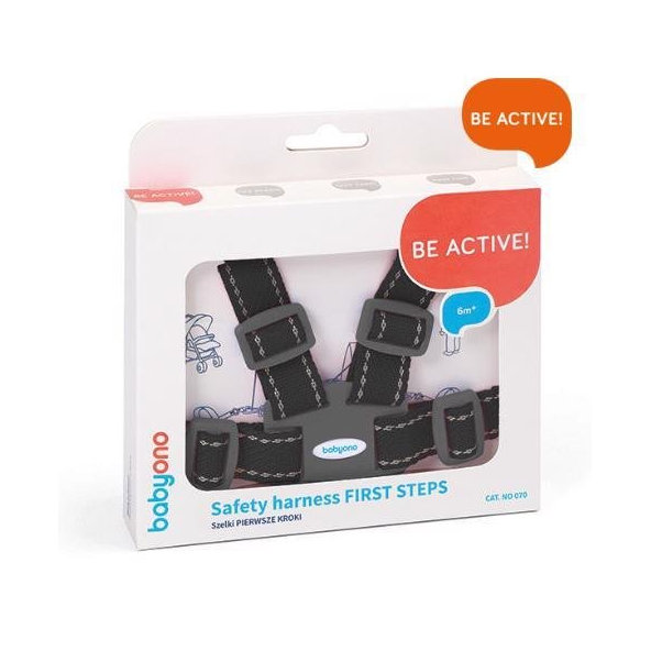 BABYONO Popruhy na dieťa - čiierne 6 m+