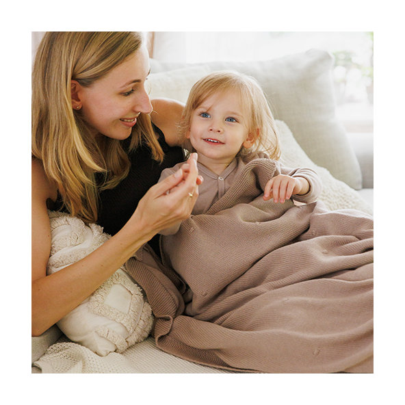 BABYONO Deka z prírodnej bavlny 75 × 100 cm 0m+ dark beige