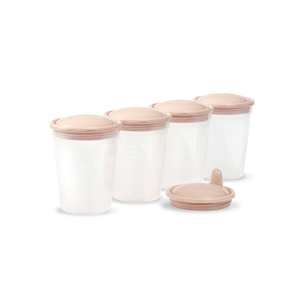 BABYONO Nádoby na skladovanie a mrazenie potravín béžové 4 kusy
