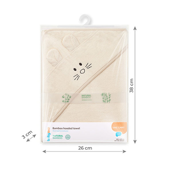 BABYONO Osuška bambusová Super Soft 100x100 cm Cream