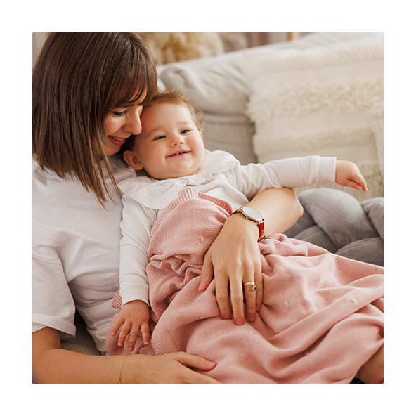 BABYONO Deka z prírodnej bavlny 75 × 100 cm 0m+ pink