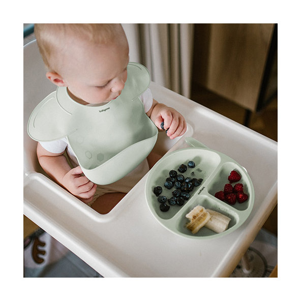 BABYONO Podbradník silikónový - Sage 1ks