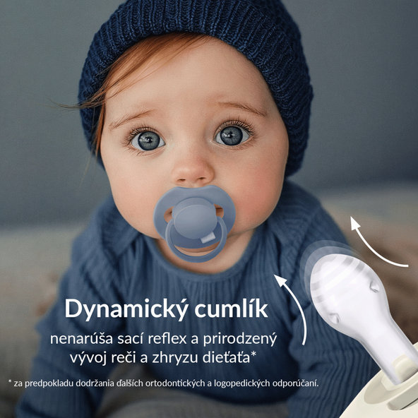 Lovi Prime silikónový dynamický svetielkujúci cumlík 6-18m Ivory/Blush 2 ks