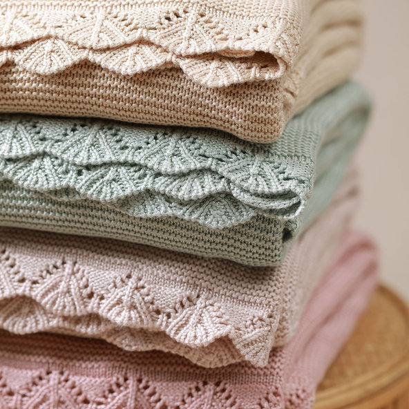 BABYONO Deka pletená bambusová Light Beige 75 x 100 cm