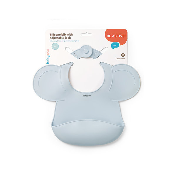 BABYONO Podbradník silikónový - Blue 1ks