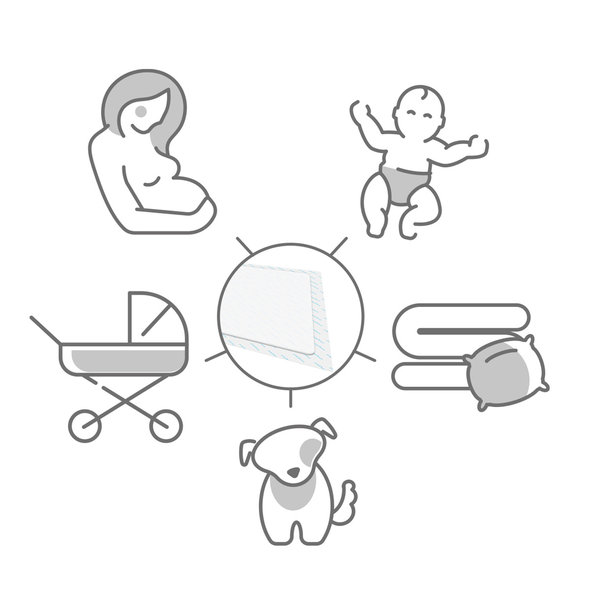 BABYONO Jednorazové prebaľovacie podložky 60 × 90 cm 10+2 ks