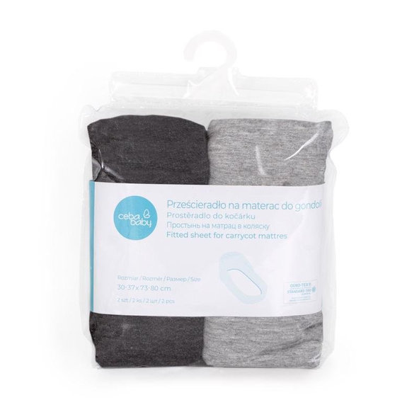 CEBA Plachta do kočíku 73-80 x 30-37 cm 2 ks Light Grey+Dark Grey