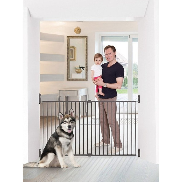 DREAMBABY Zábrana bezpečnostná Broadway 2-panelová extra široká 76-134,5 cm šedá