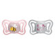 CHICCO Cumlík Physio Light silikónový dievča 2-6m 2 ks