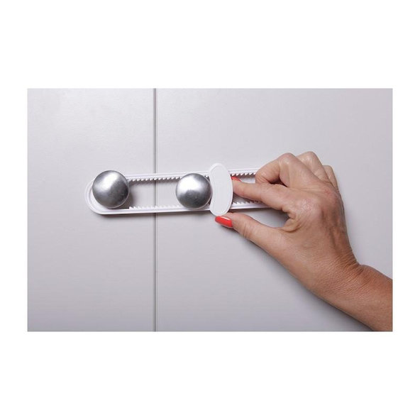 DREAMBABY Zámok na skrine posuvný 2 kusy biely