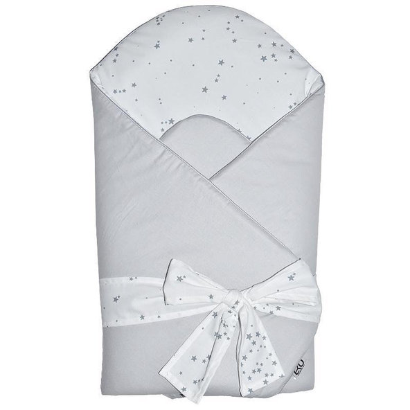 EKO Zavinovačka bavlnená s potlačou a kokosovým vnútrom Grey 75x75cm