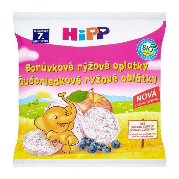 Oblátky BIO detské ryžové čučoriedkové HIpp, 30g