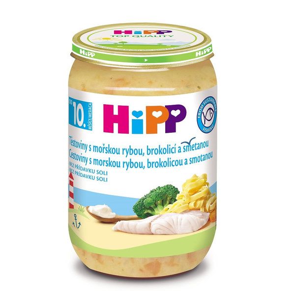 HiPP Cestoviny s morskou rybou, brokolicou a smotanou 220 g, od 10. mesiaca