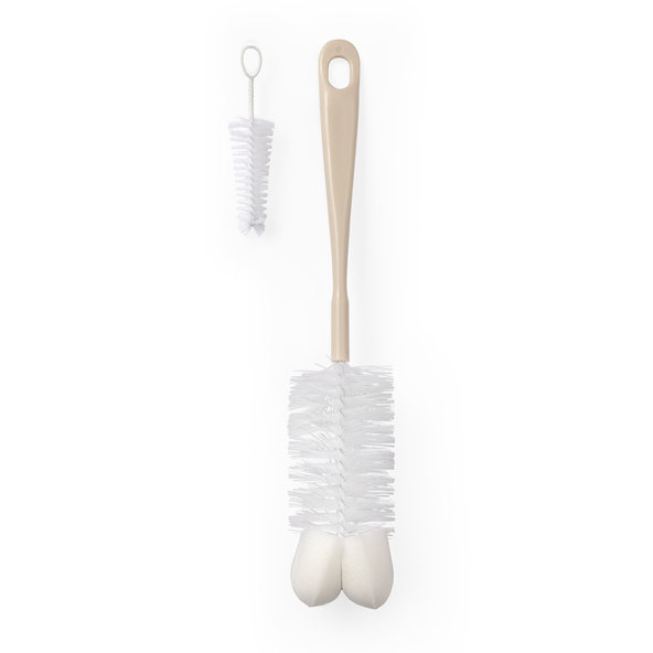 BABYONO Kefa na dojčenské fľaše s mini kefkou Beige