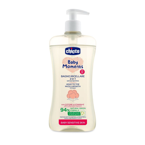 CHICCO Šampon micelárny na vlasy a telo s dávkovačom Sensitive 500 ml
