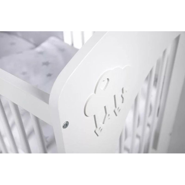 KLUPS Postieľka detská NEL - Obláčik 120x60 cm biela