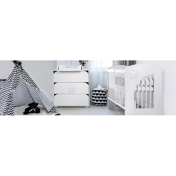 KLUPS Postieľka detská NEL - Obláčik 120x60 cm biela